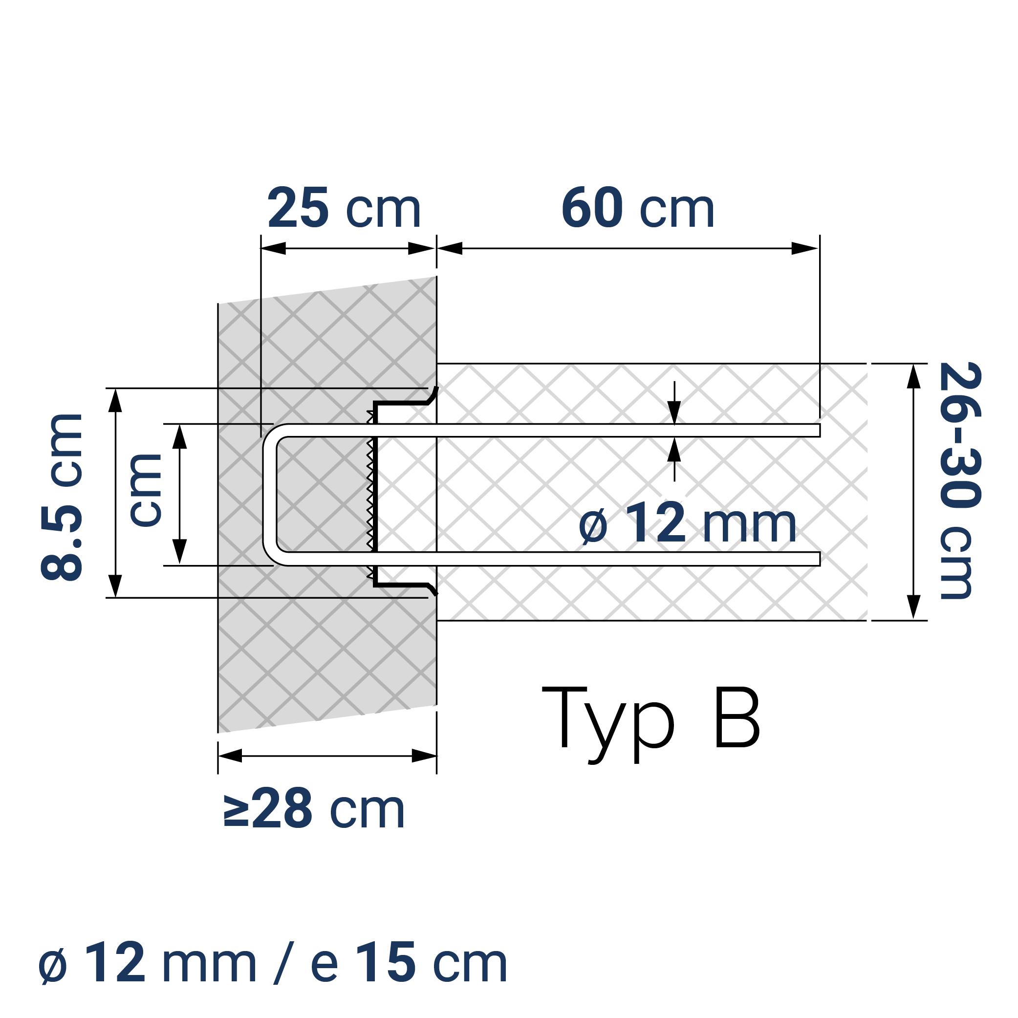 A400100610 7640344578136 BE-BOX® Bewehrungsbox Position 61 | K-22-12/15-h25-lb60 | 125 cm | 6.13 kg/m