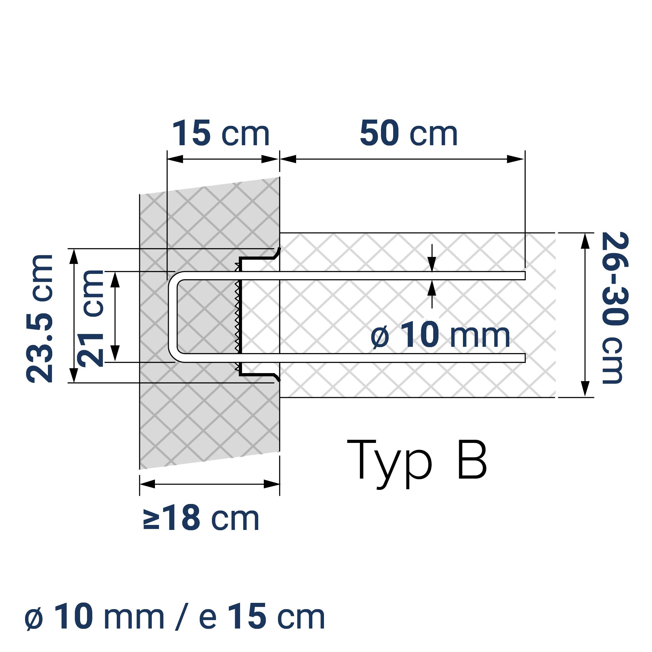 A400110242 7640344572165 BE-BOX® Bewehrungsbox Position Q / L 242 | B-21-10/15-h15-lb50 | 125 cm | 7.93 kg/m